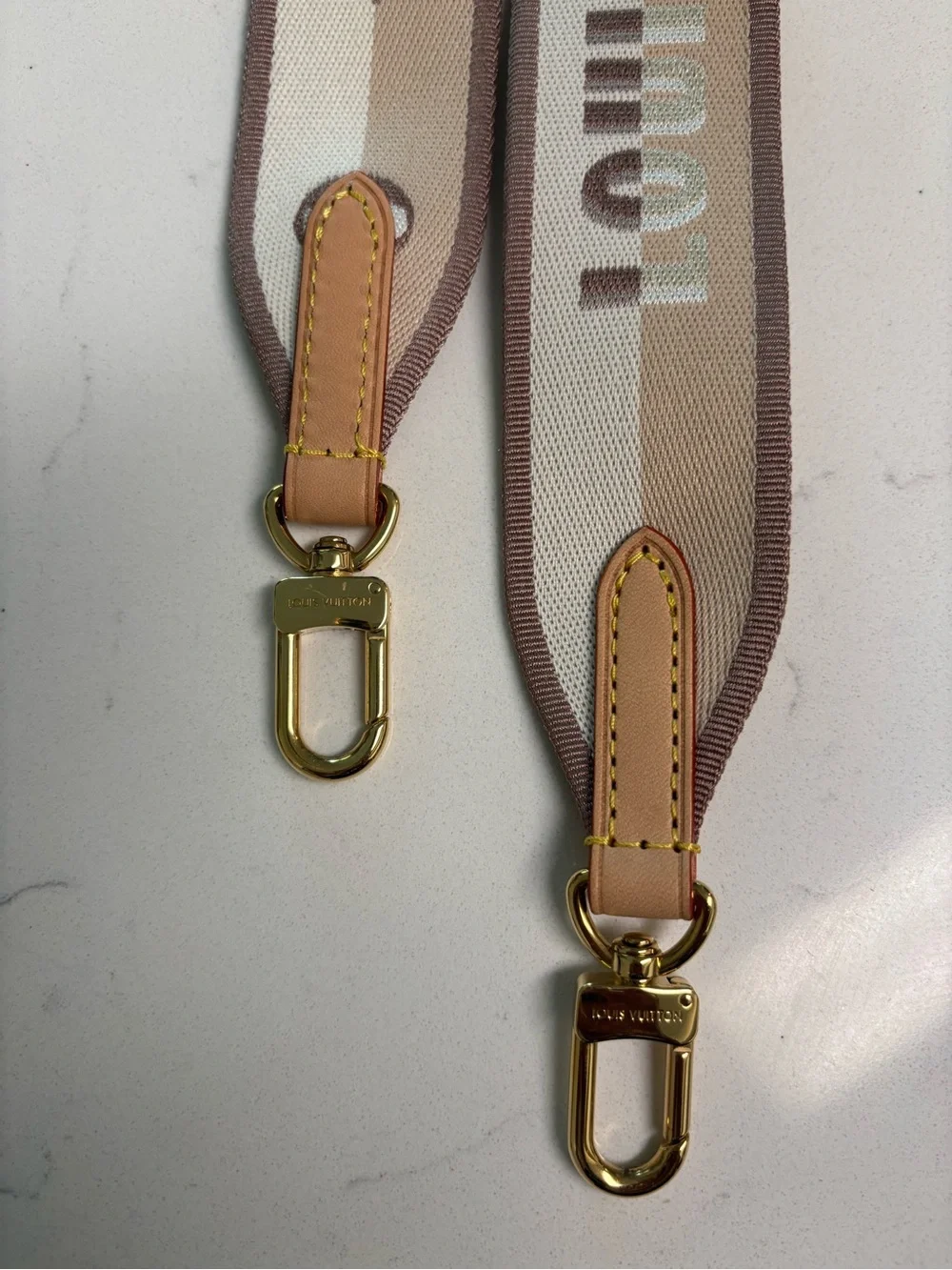 Louis Vuitton Beige Jacquard Logo Bandoulière